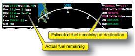 Fuel remaining and endurance shown on an MFD